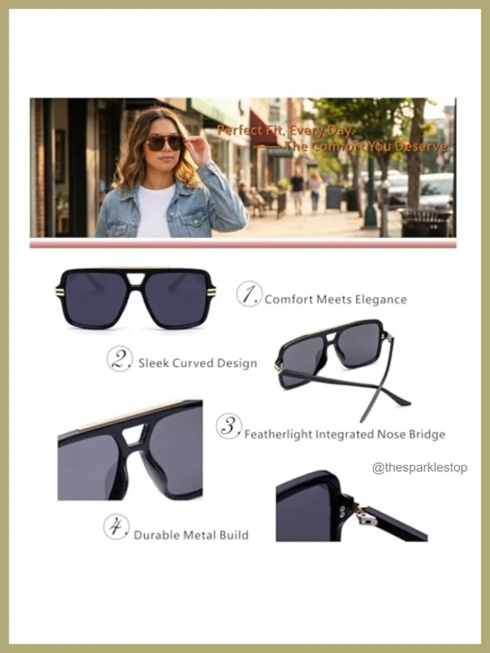 Polarized Oversized Aviator Sunglasses UV400 Protection for Women Driving